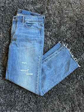 Banana Republic Distressed Girlfriend Jeans-Size 28 Long